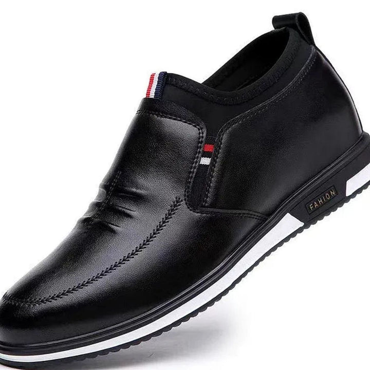 Men's Slip-On Leather Loafers Lightweight Non-Slip Casual Shoes