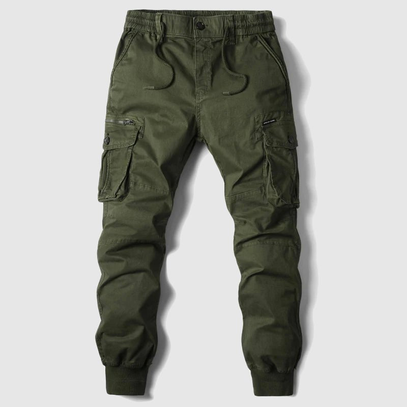 Men's Tactical Cargo Jogger Pants with Multiple Pockets - Green