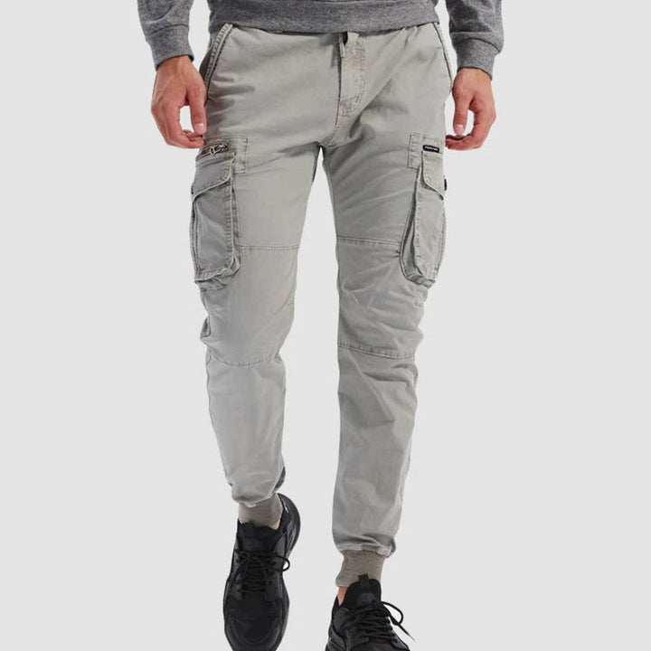 Men's Tapered Cargo Jogger Pants Elastic Waist Cuffed Ankle