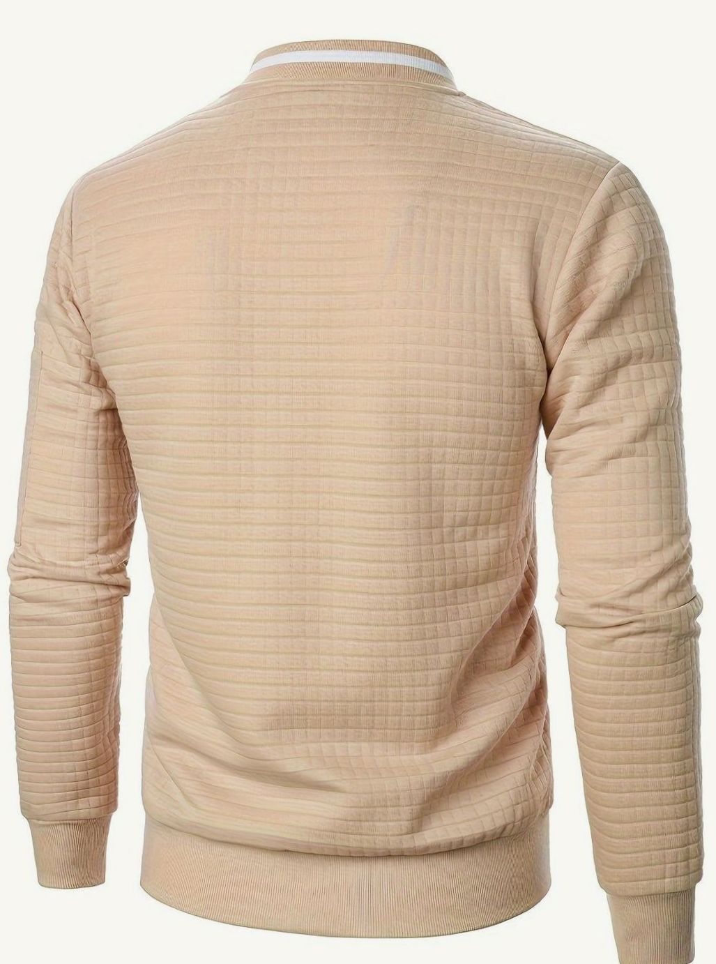 Men's Textured Grid Full-Zip Bomber Jacket