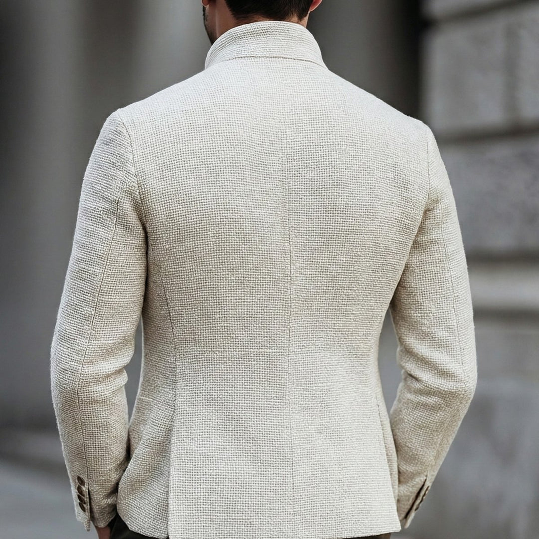 Men's Vintage-Inspired Single-Breasted Stand-Collar Cardigan