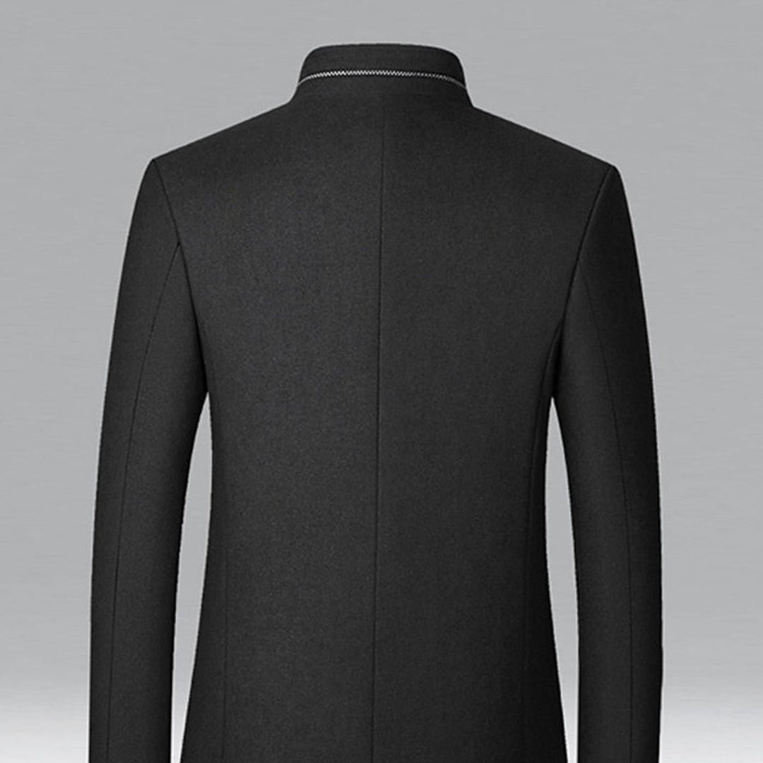 Men's Wool Stand-Collar Tailored Overcoat