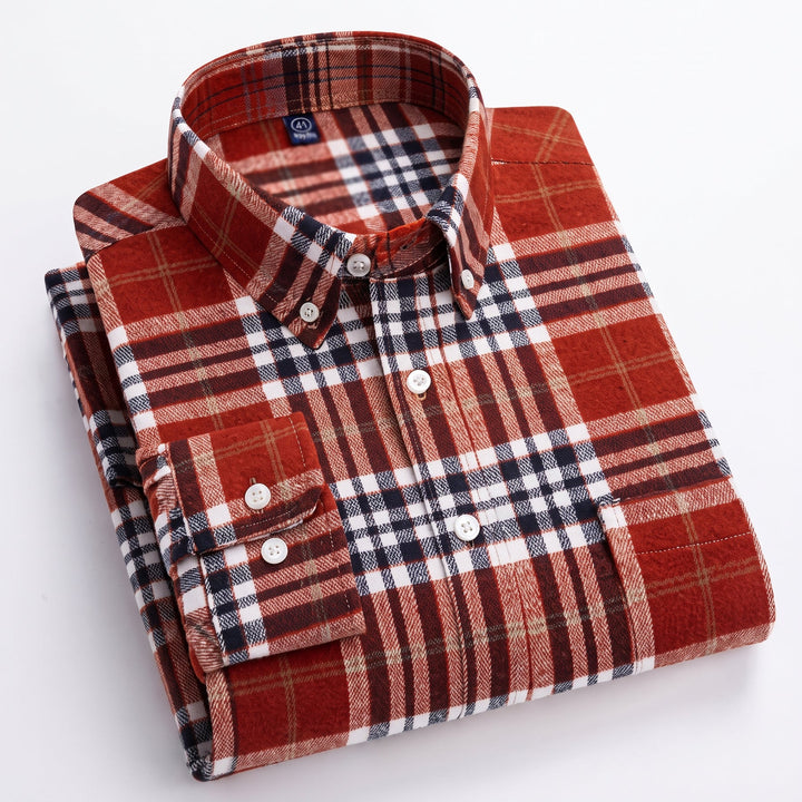 Aiden | Men's Plaid Long-Sleeve Button-Down Shirt