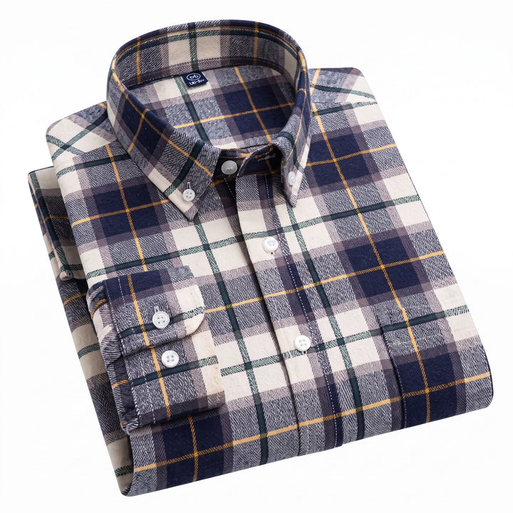 Aiden | Men's Plaid Long-Sleeve Button-Down Shirt