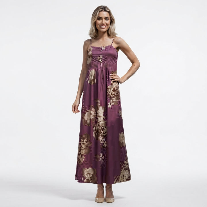 Evelyn | Women's Floral Bustier Spaghetti Strap Maxi Dress