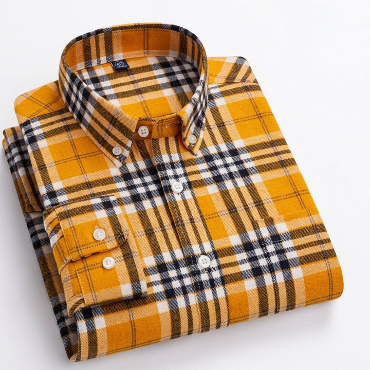 Aiden | Men's Plaid Long-Sleeve Button-Down Shirt