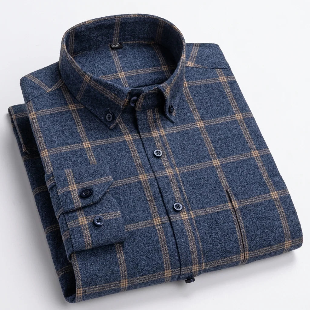 Aiden | Men's Plaid Long-Sleeve Button-Down Shirt