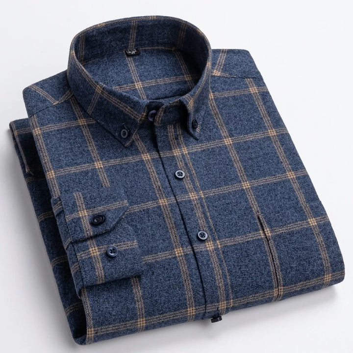 Aiden | Men's Plaid Long-Sleeve Button-Down Shirt