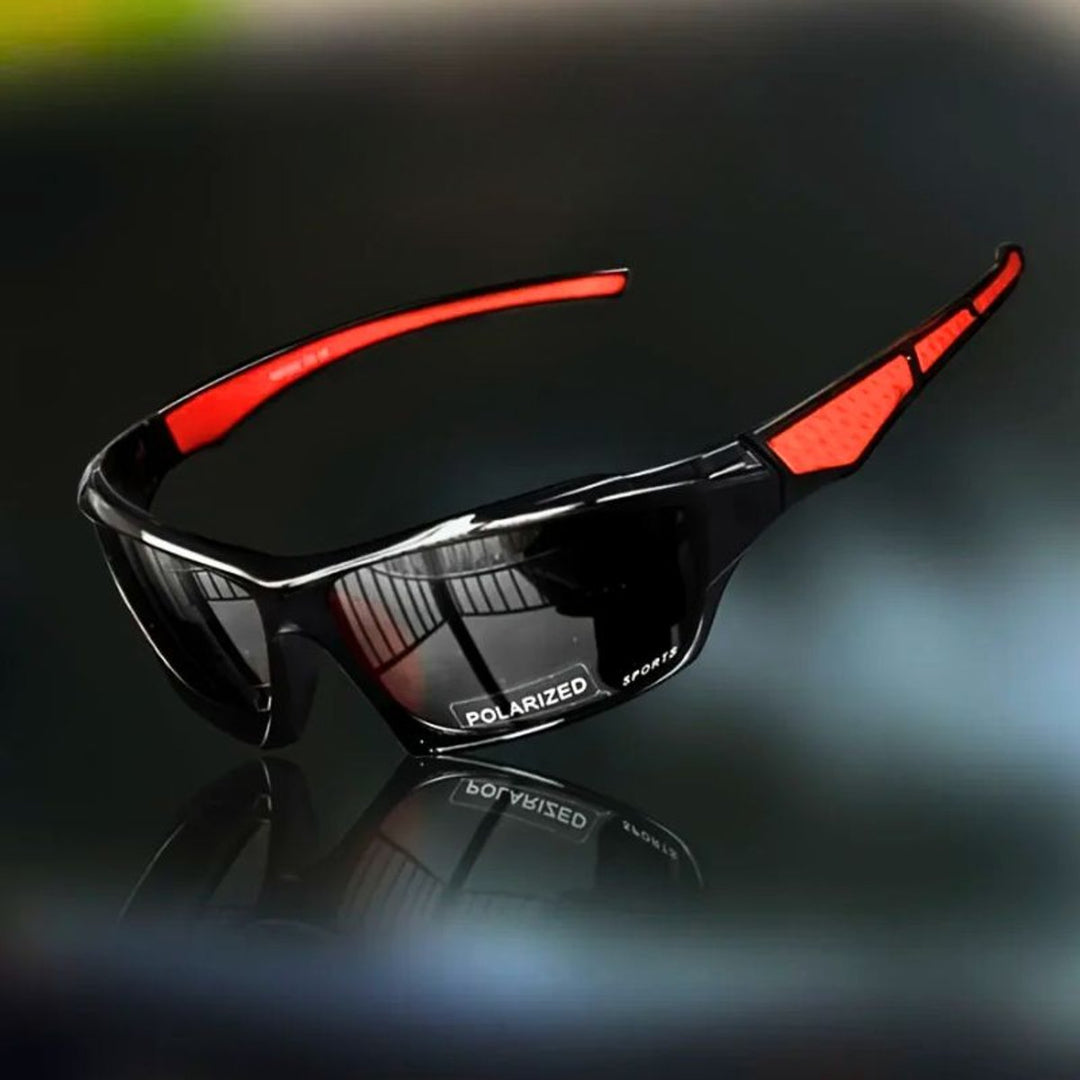 Polarized Shield Sport Sunglasses Mirrored UV400 Wrap - Black