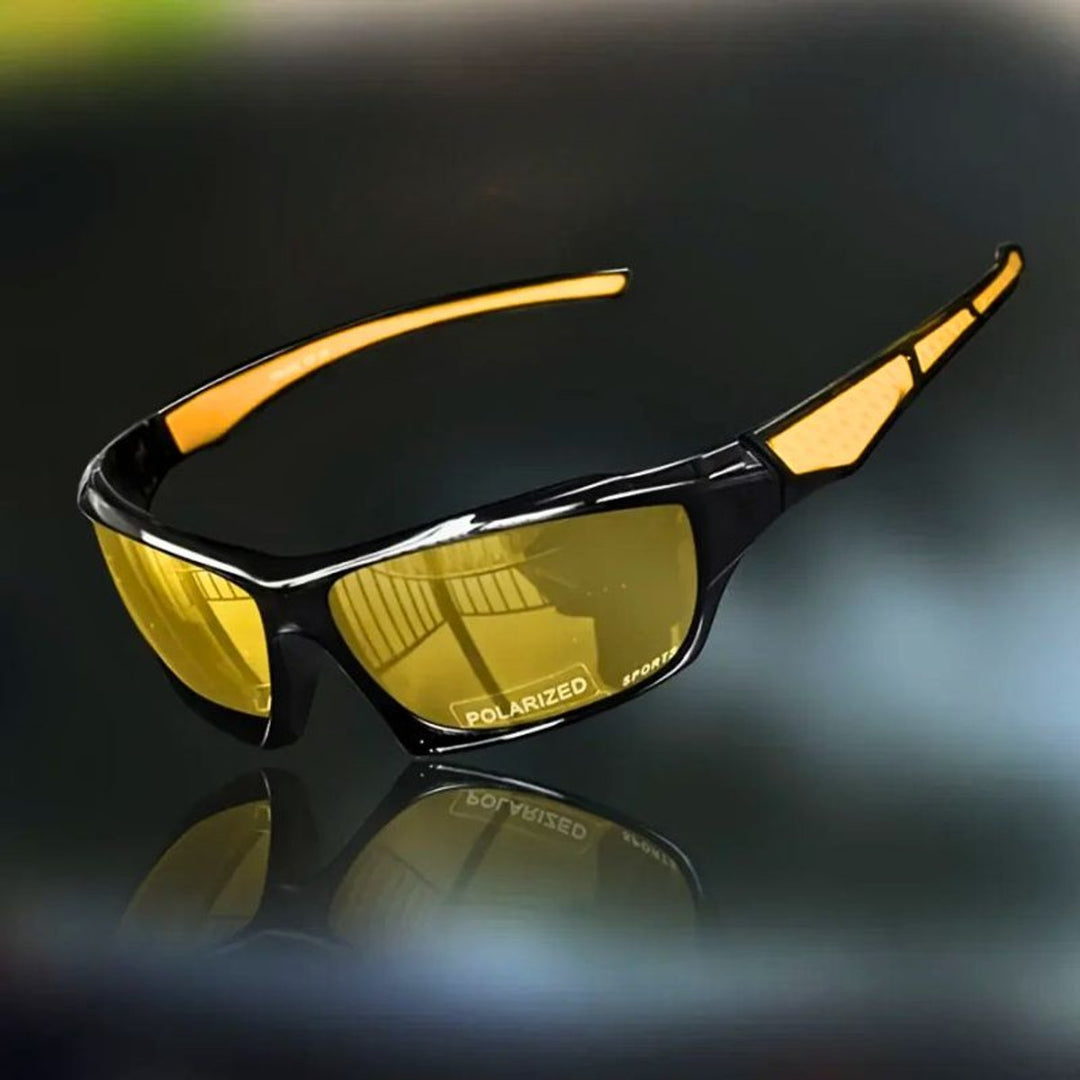 Polarized Shield Sport Sunglasses Mirrored UV400 Wrap - Yellow