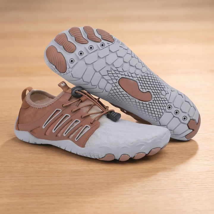 Unisex Minimalist Barefoot Sneakers Non-Slip Breathable Trail Shoes - Brown