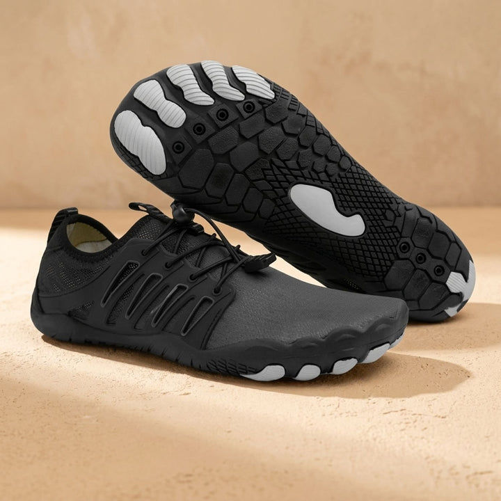 Unisex Minimalist Barefoot Sneakers Non-Slip Breathable Trail Shoes - Black
