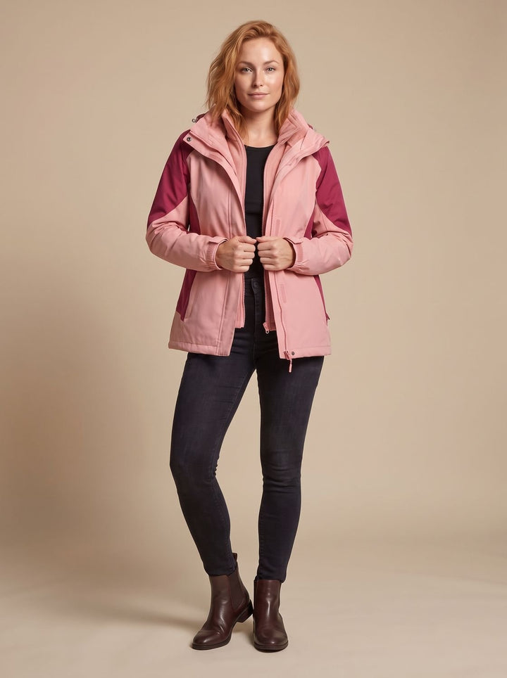 Women's 2-in-1 Hooded Softshell Fleece Outdoor Jacket