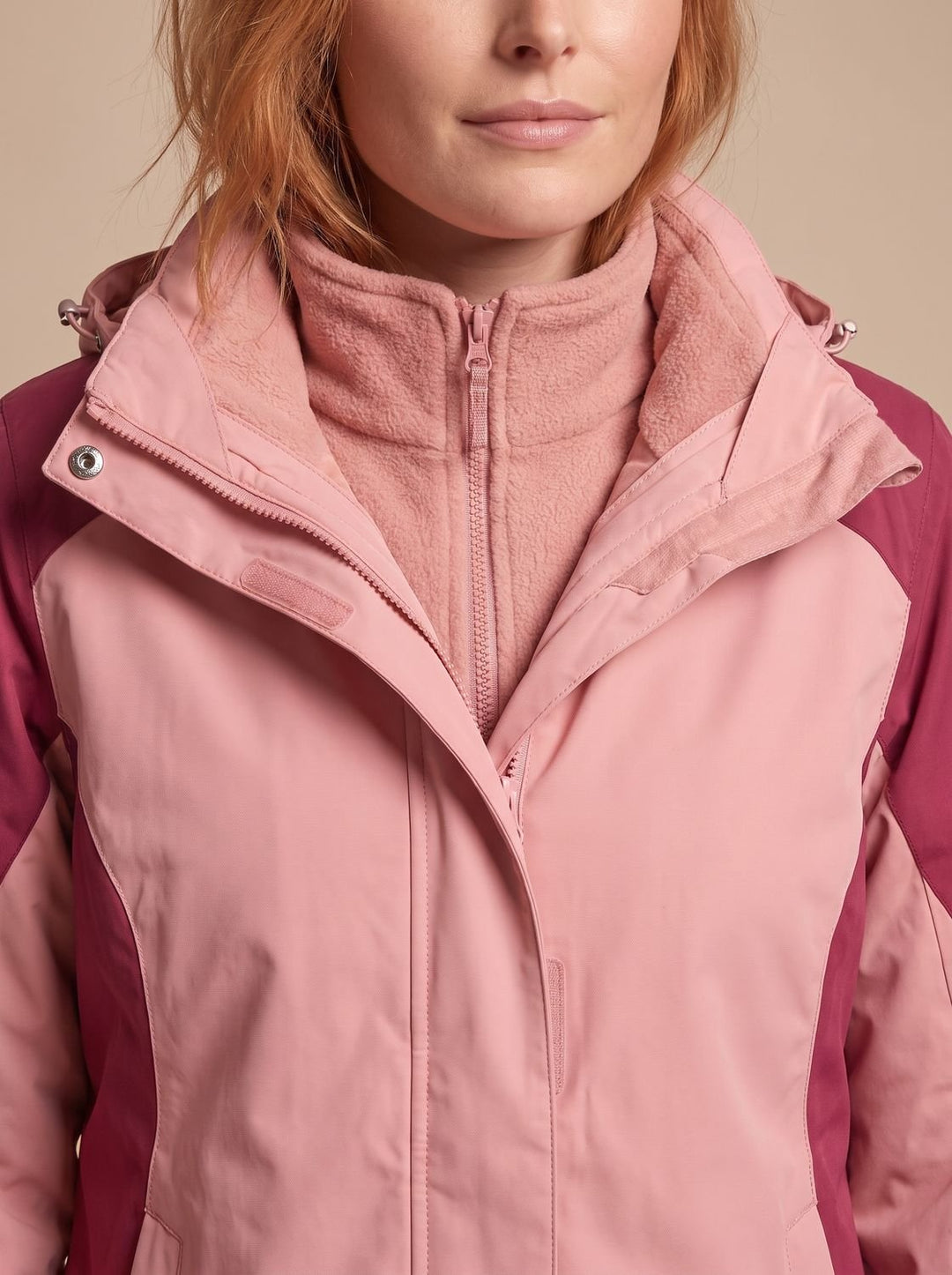 Women's 2-in-1 Hooded Softshell Fleece Outdoor Jacket