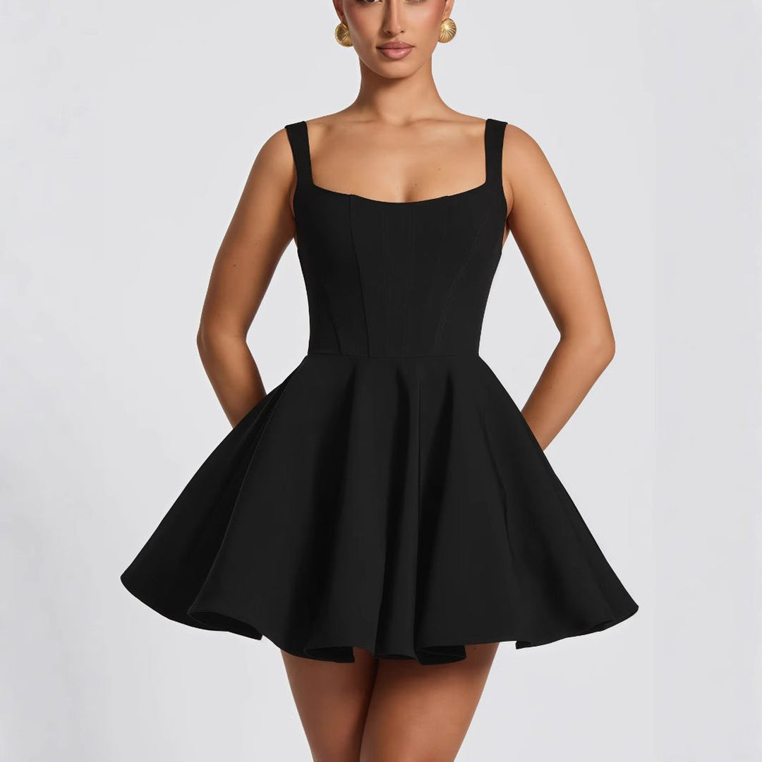 Women's A-Line Square-Neck Oversized Bow Cocktail Dress