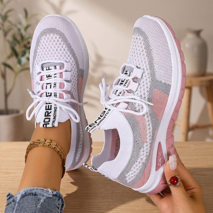 Women's Arch Support Lace-Up Breathable Mesh Walking Shoes