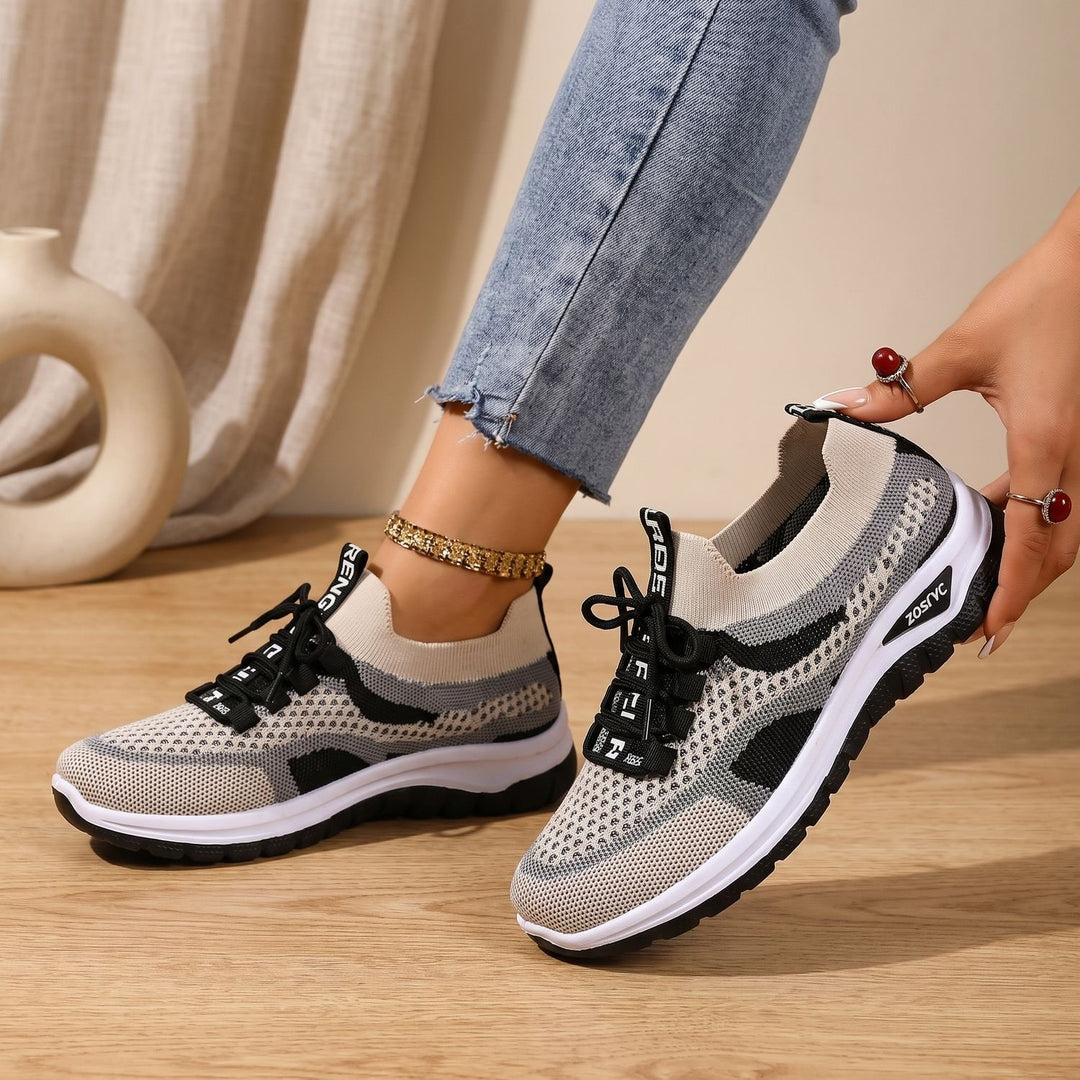 Women's Arch Support Lace-Up Breathable Mesh Walking Shoes