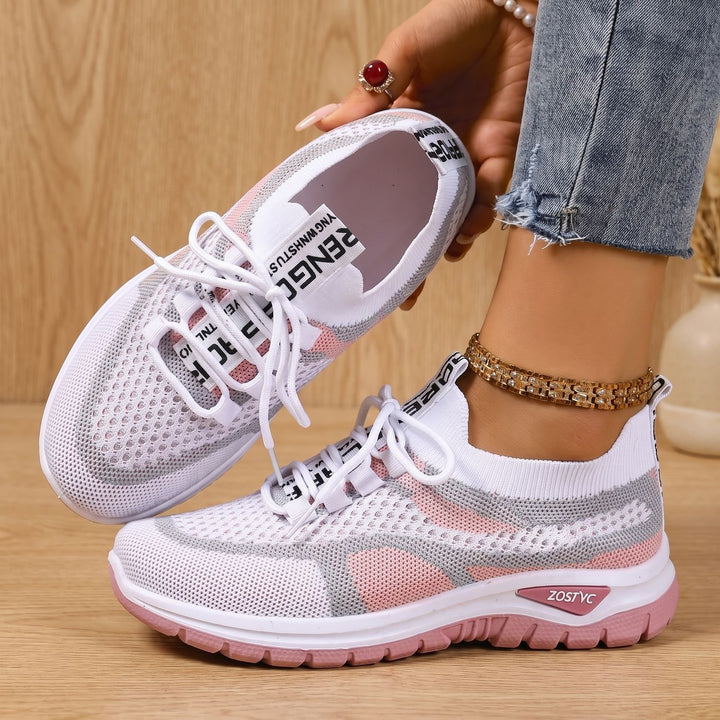 Women's Arch Support Lace-Up Breathable Mesh Walking Shoes