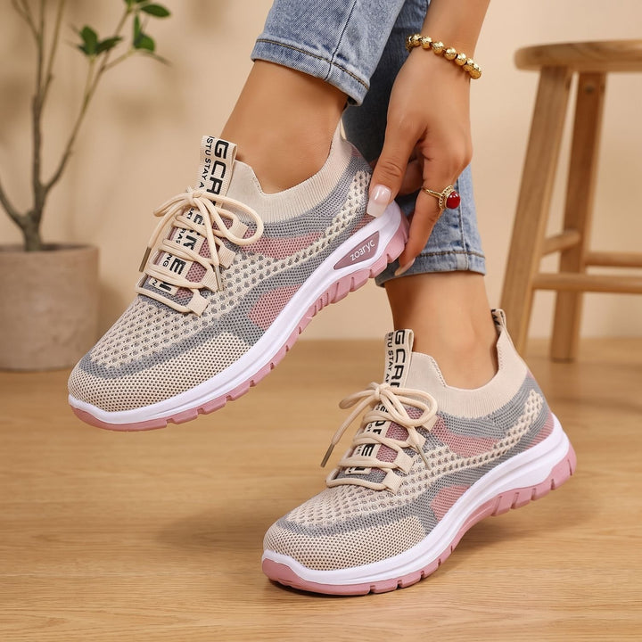 Women's Arch Support Lace-Up Breathable Mesh Walking Shoes