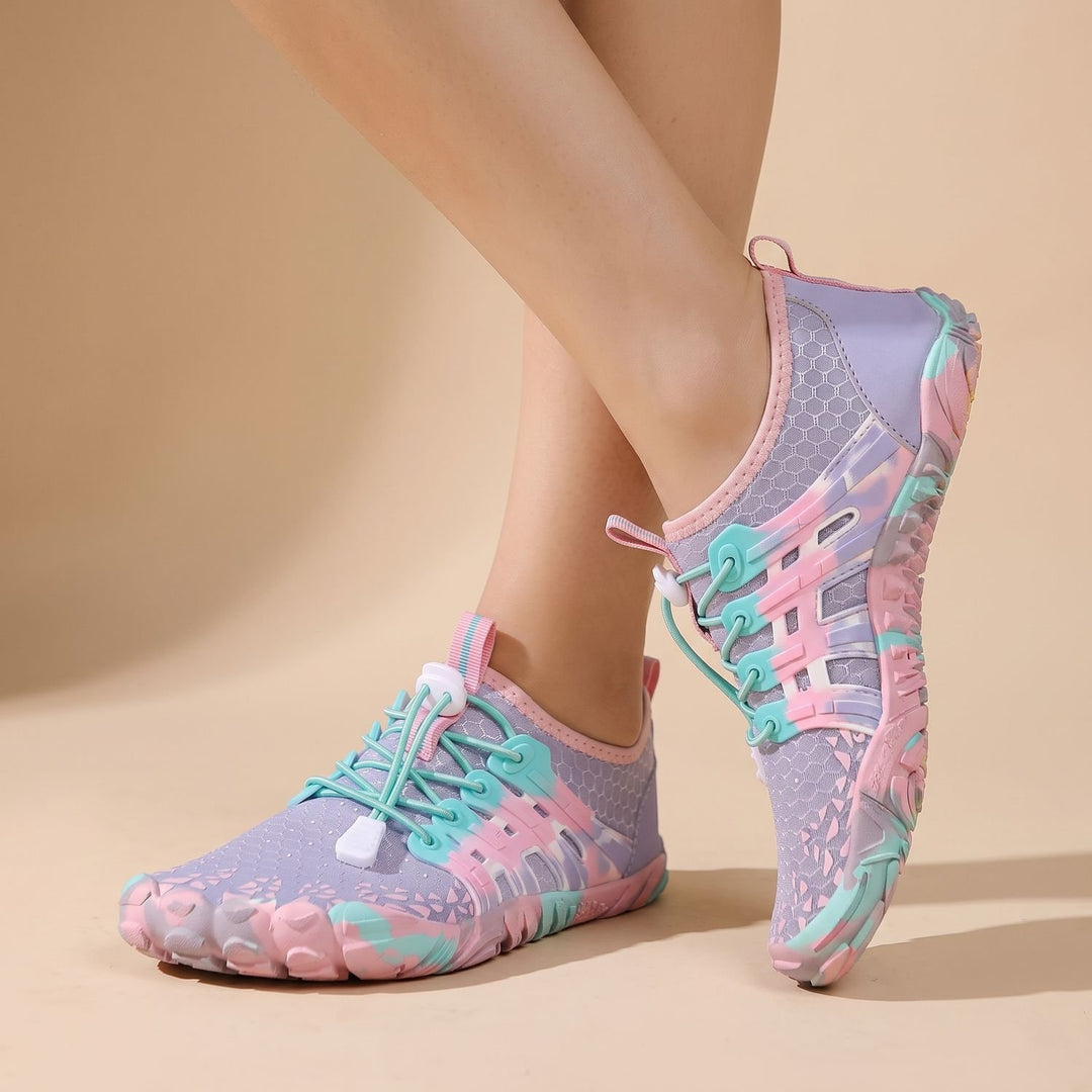 Women's Barefoot Water Shoes Lightweight Breathable Mesh Aqua Sneakers - Lavender