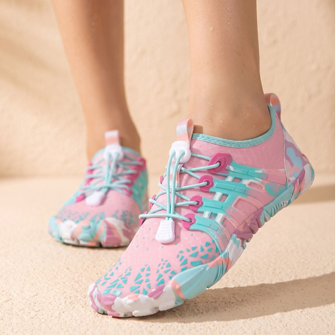Women's Barefoot Water Shoes Lightweight Breathable Mesh Aqua Sneakers - Pink