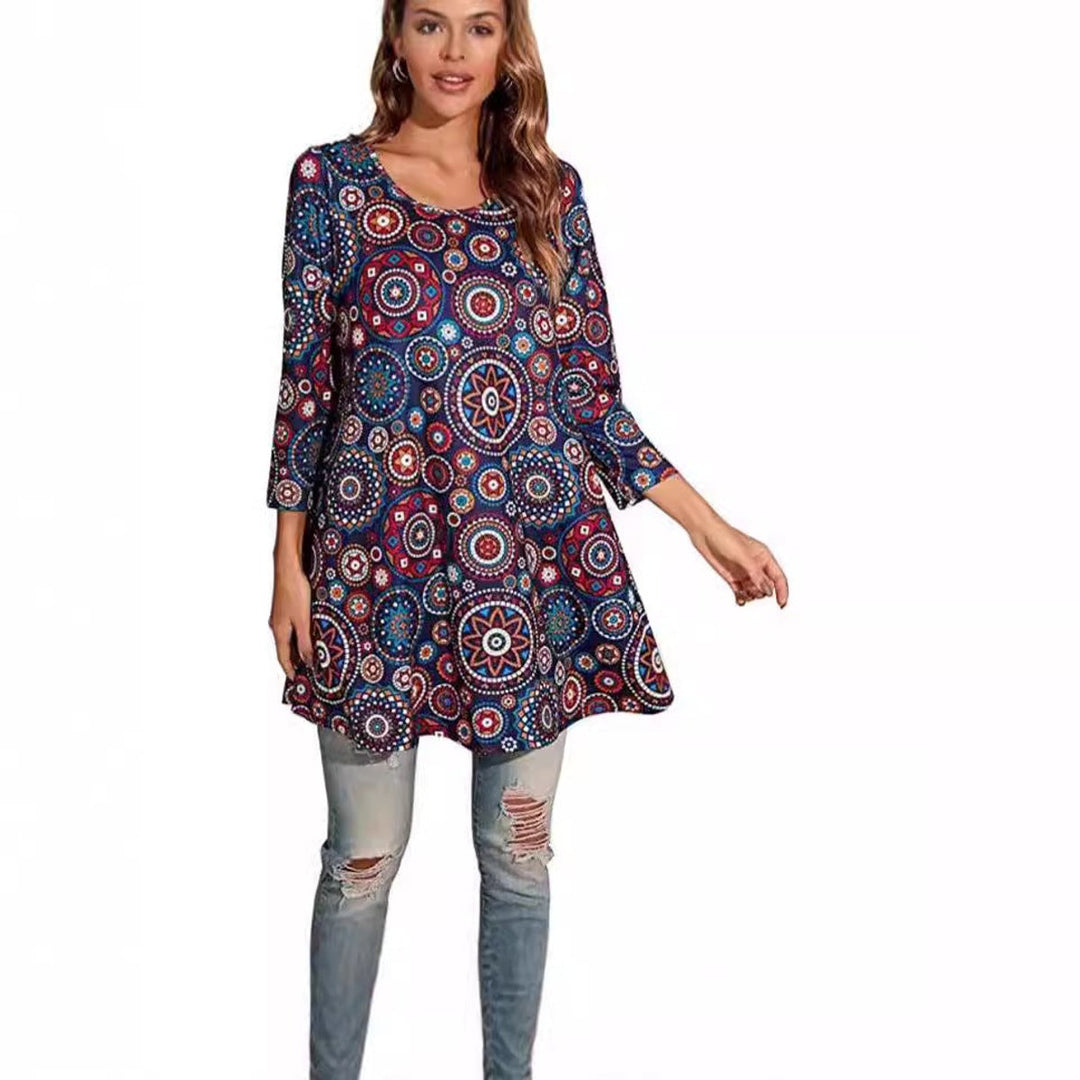 boho tunic top dress Orange Floral I normally send my items with in 2 Blue Floral Boho Tunic Dress