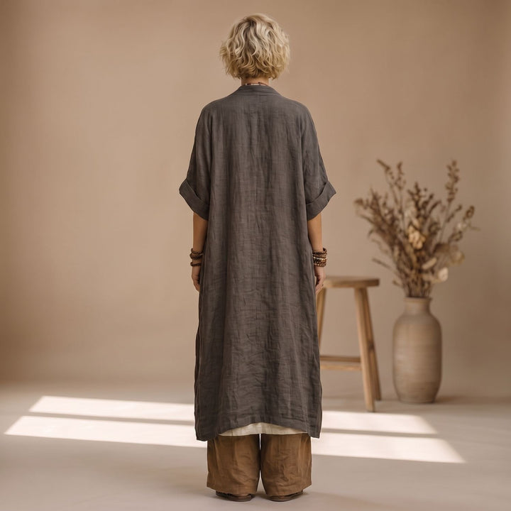 Women's Boho Tribal Print Three-Piece Linen Matching Set