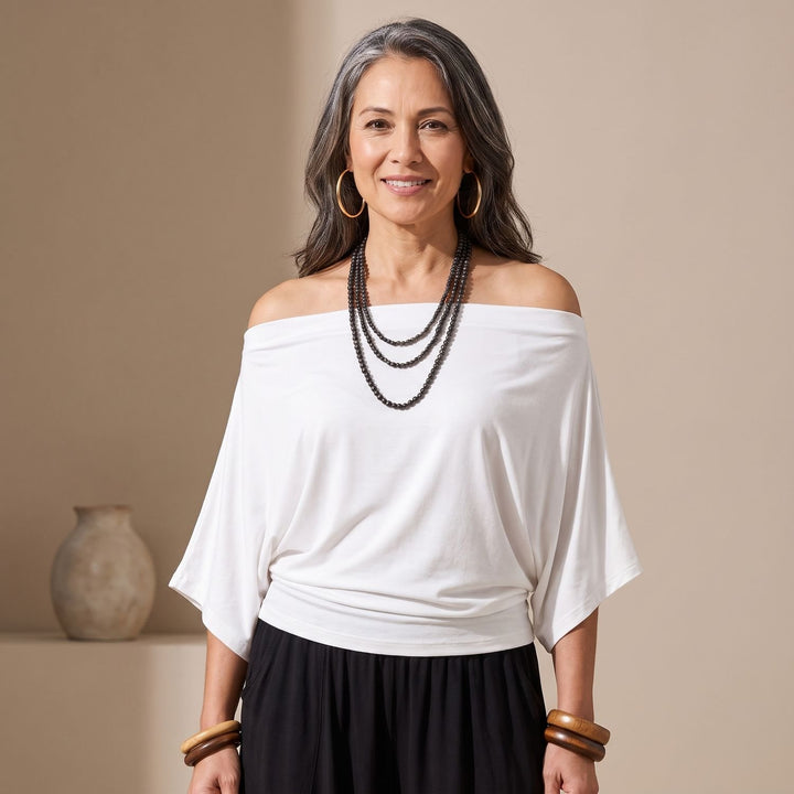 Women's Boho Two Piece Set Off-Shoulder Top Wide-Leg Pants