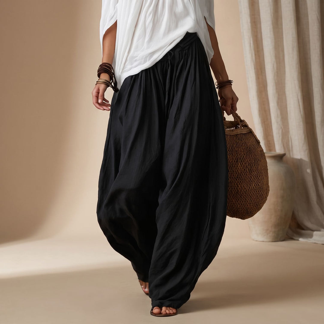 Women's Boho Two Piece Set Off-Shoulder Top Wide-Leg Pants