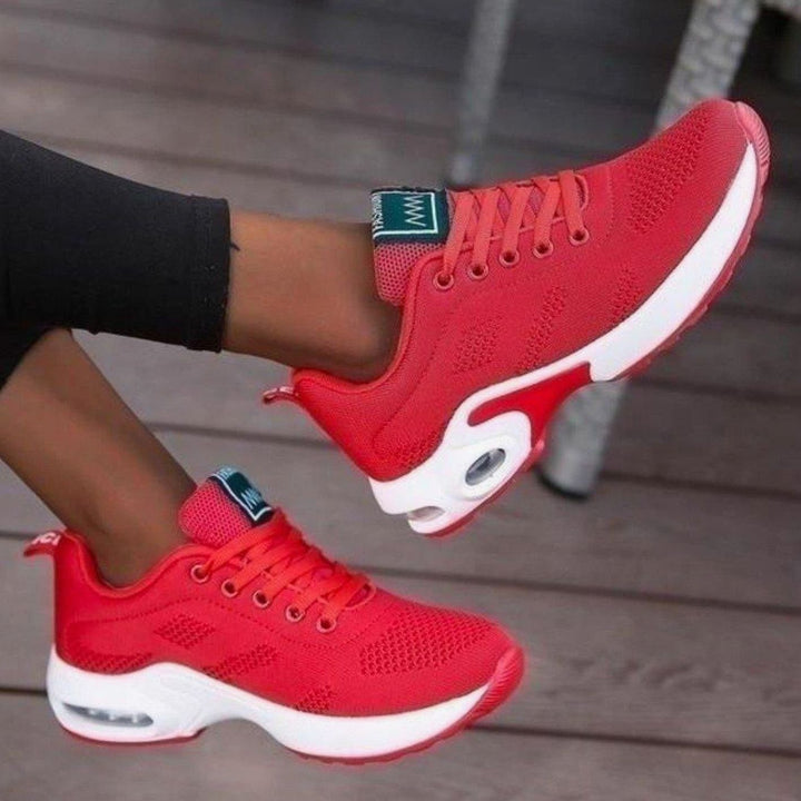Women's Breathable Mesh Lace-Up Air-Cushion Running Shoes
