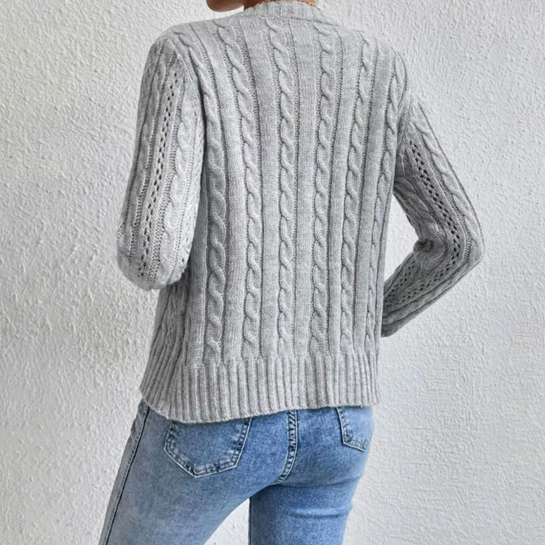 Women's Cable Knit Cardigan Long-Sleeve Button-Front Sweater