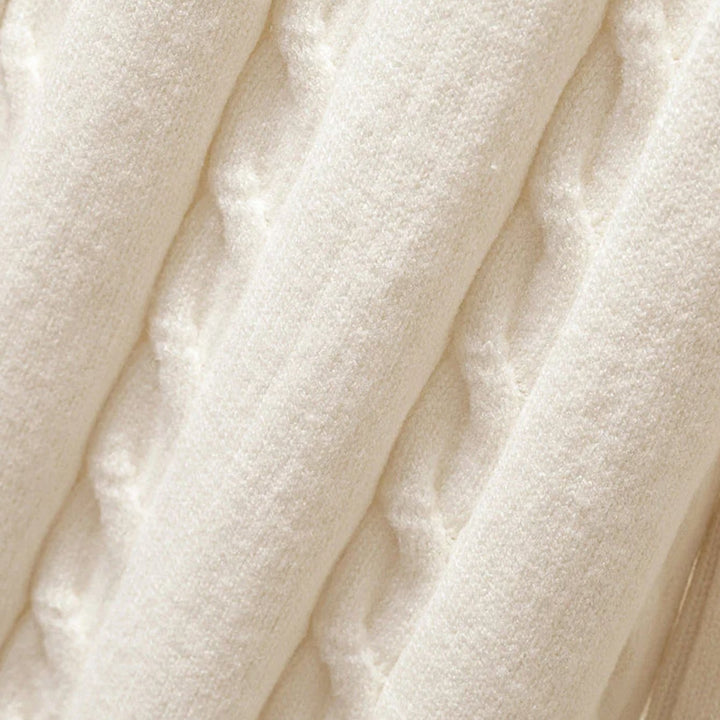 Women's Cable-Knit Turtleneck Sweater Wide-Leg Pants Quilted Vest Loungewear Set