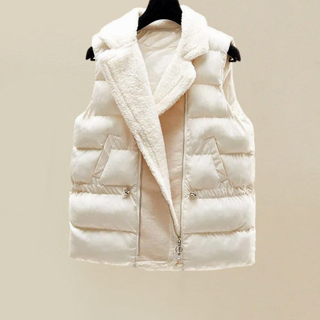 Women's Cable-Knit Turtleneck Sweater Wide-Leg Pants Quilted Vest Loungewear Set
