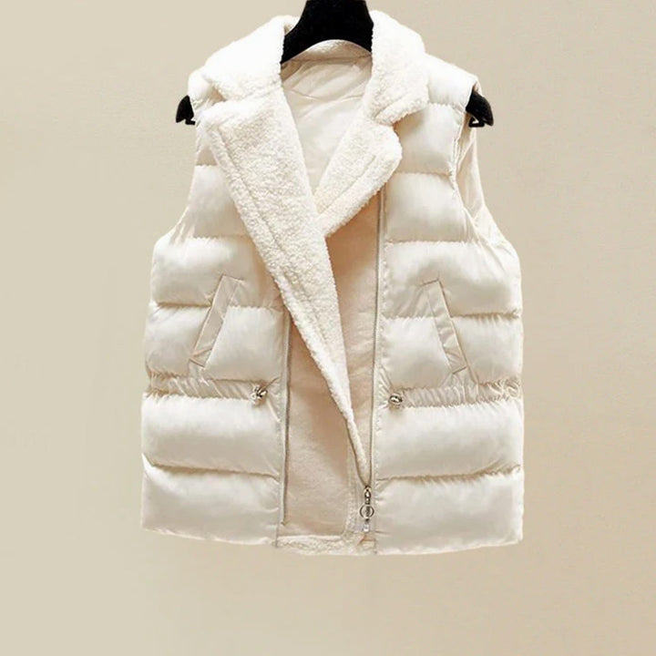 Women's Cable-Knit Turtleneck Sweater Wide-Leg Pants Quilted Vest Loungewear Set