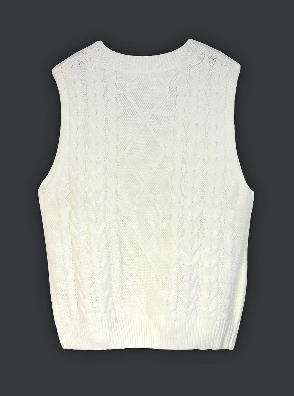 Women's Cable-Knit V-Neck Sweater Vest Relaxed Layering Pullover
