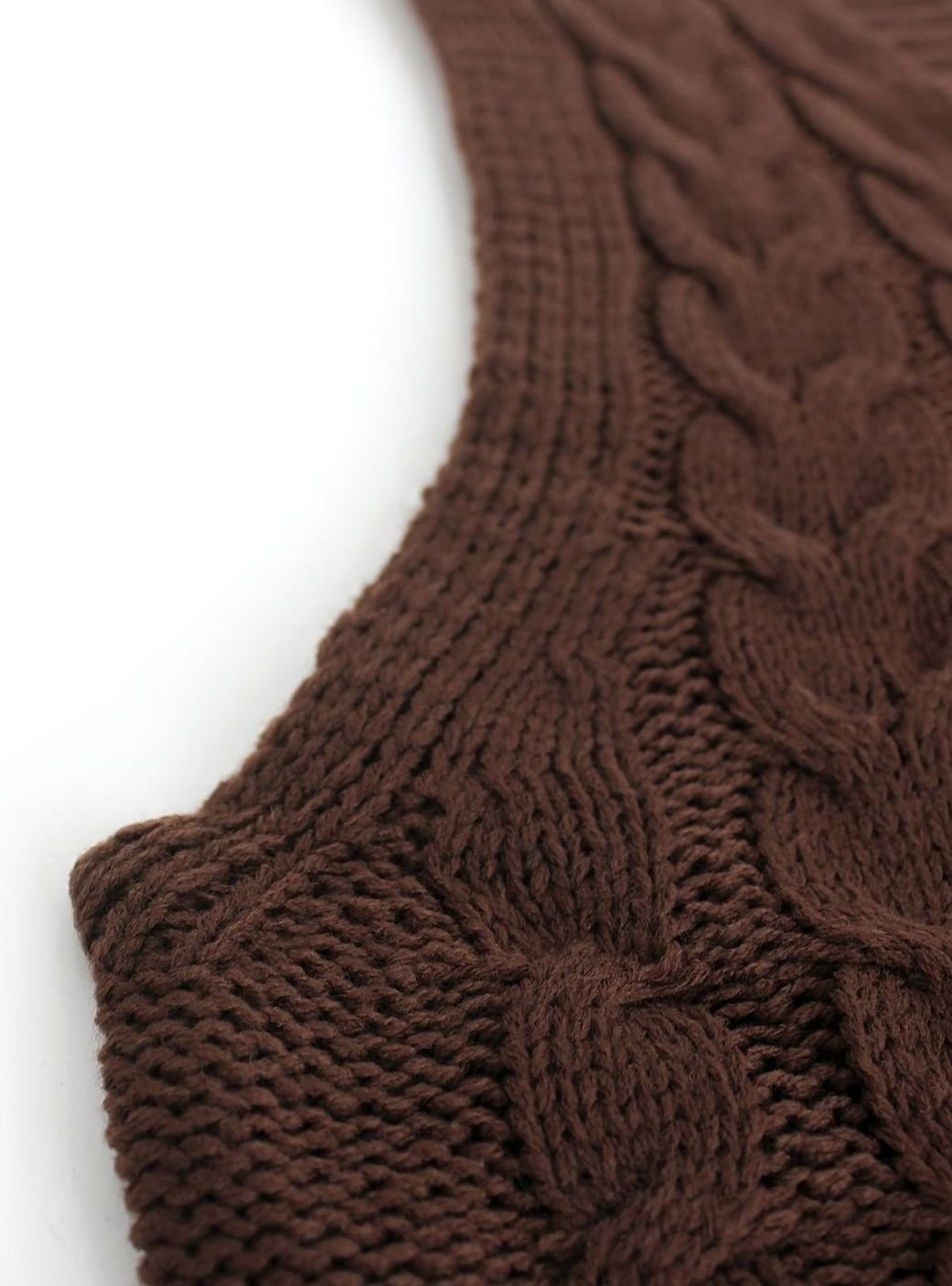 Women's Cable-Knit V-Neck Sweater Vest Relaxed Layering Pullover