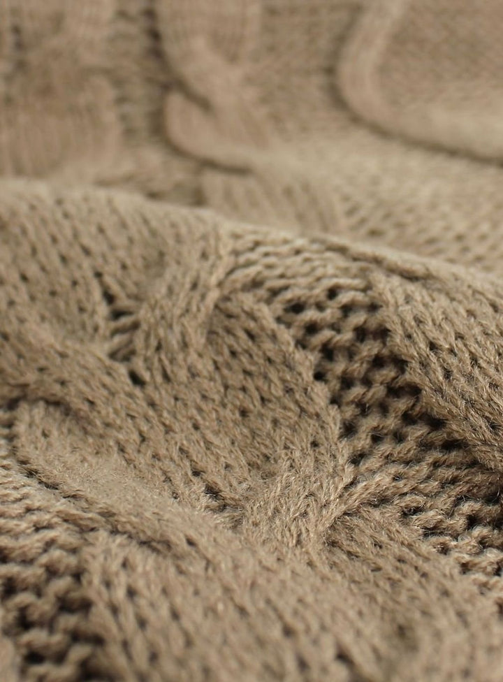 Women's Cable-Knit V-Neck Sweater Vest Relaxed Layering Pullover