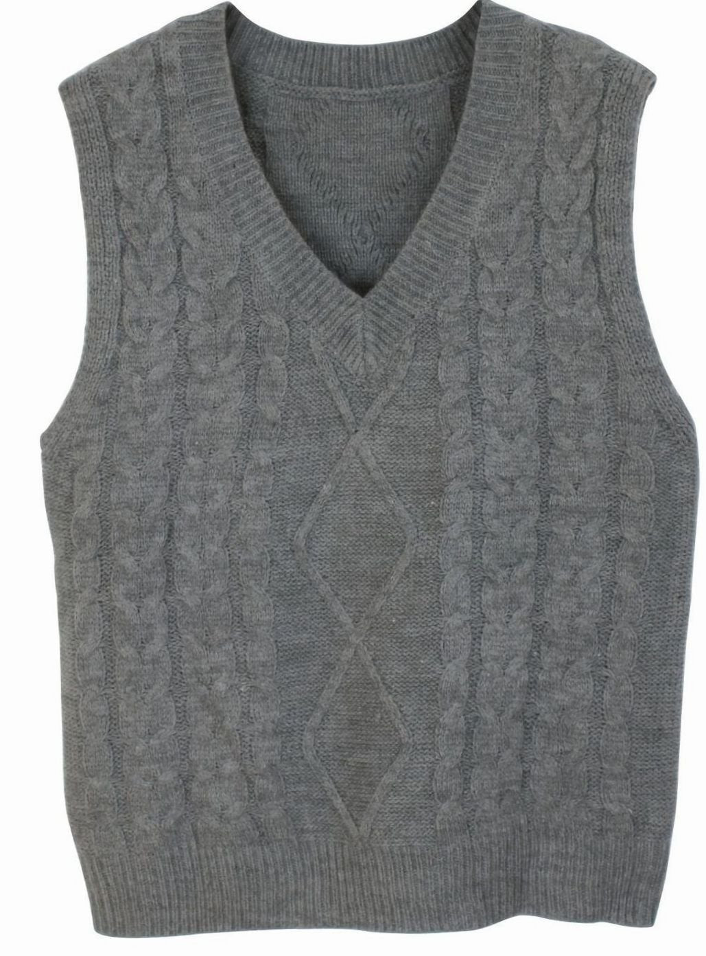 Women's Cable-Knit V-Neck Sweater Vest Relaxed Layering Pullover