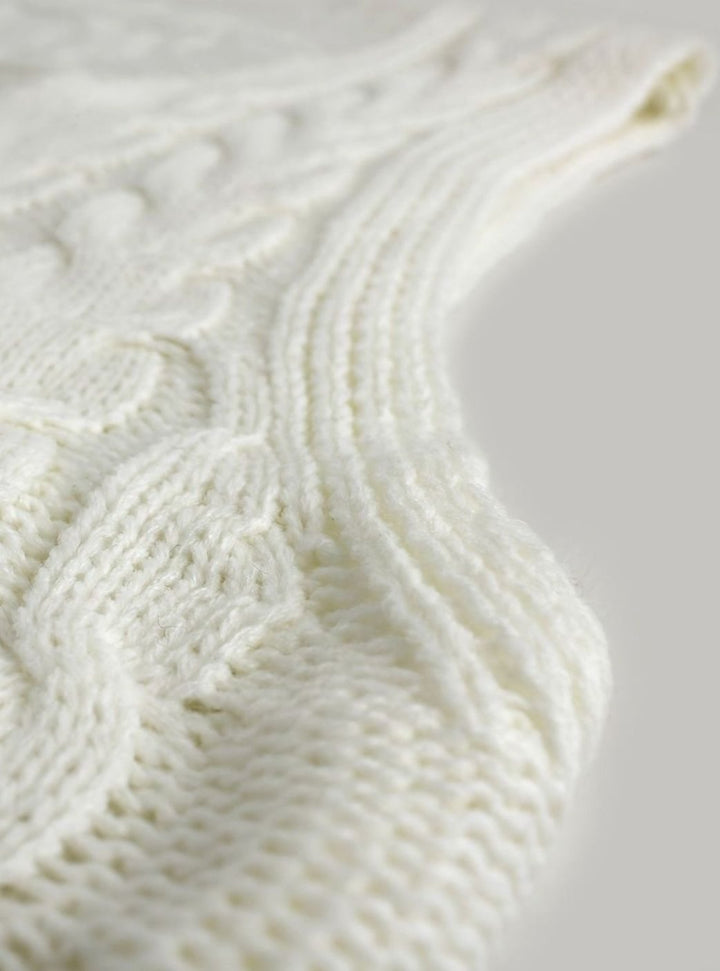 Women's Cable-Knit V-Neck Sweater Vest Relaxed Layering Pullover