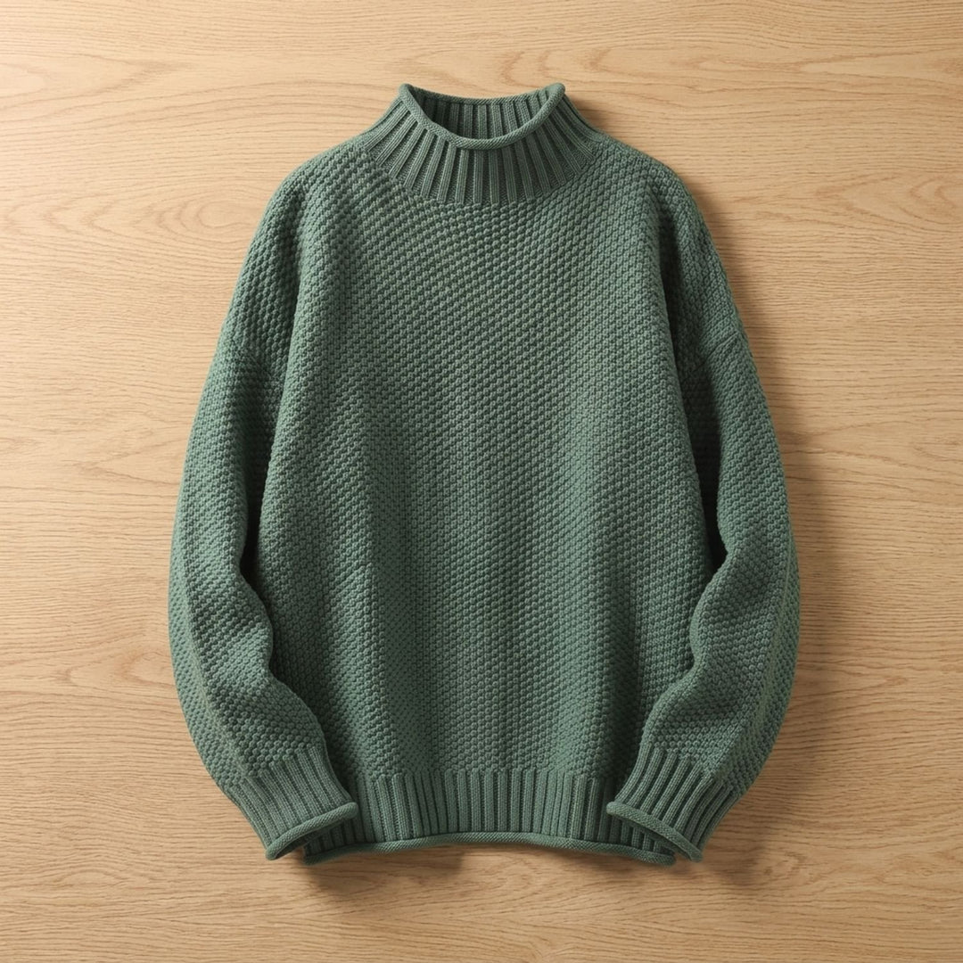 Women's Cashmere Relaxed-Fit Turtleneck Sweater - Green