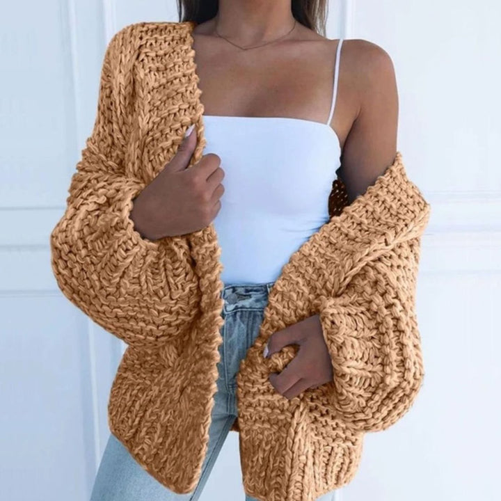Women's Chunky Knit Open-Front Cardigan Sweater