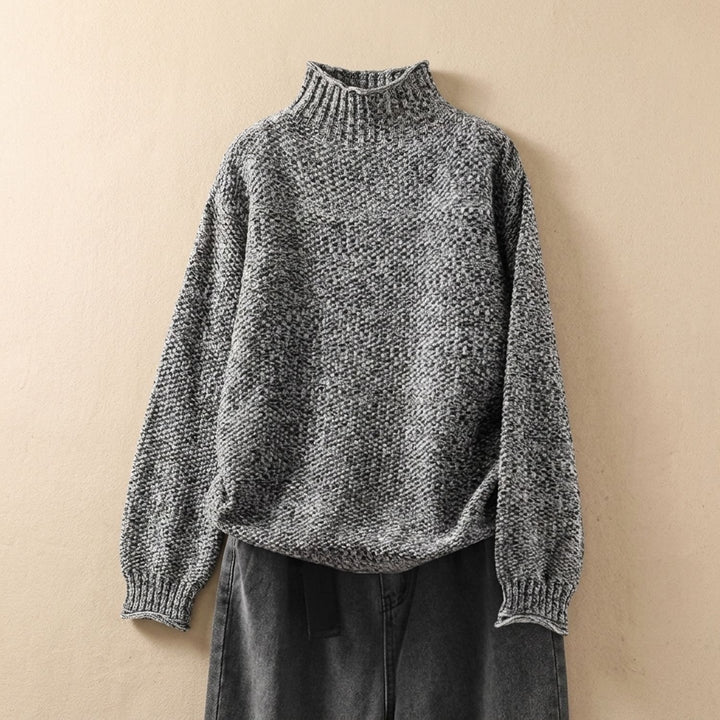 Women's Chunky Turtleneck Knit Pullover Sweater - Gray