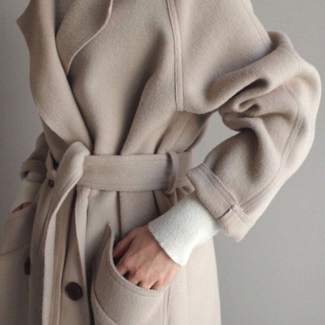 Women's Classic Lapel Long Wool-Blend Winter Coat
