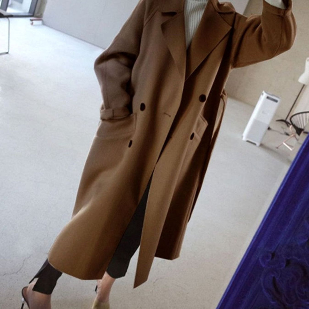 Women's Classic Lapel Long Wool-Blend Winter Coat