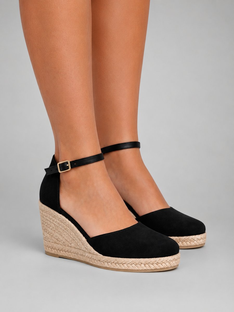 Women's Closed-Toe Espadrille Wedge Ankle-Strap Sandal Boots