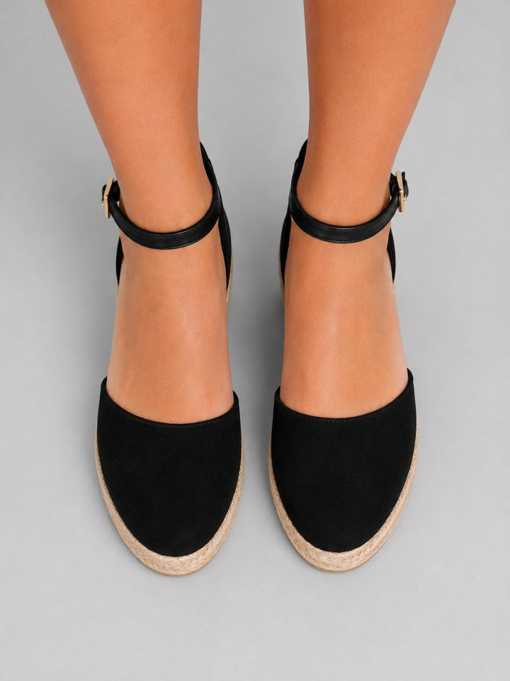 Women's Closed-Toe Espadrille Wedge Ankle-Strap Sandal Boots