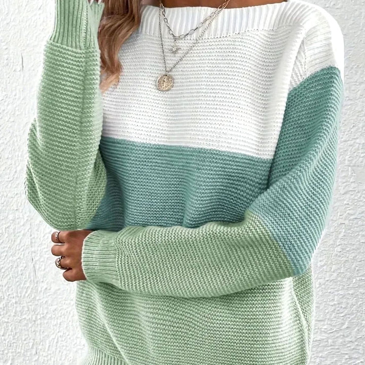 Women's Color Block Relaxed-Fit Cashmere Turtleneck Sweater