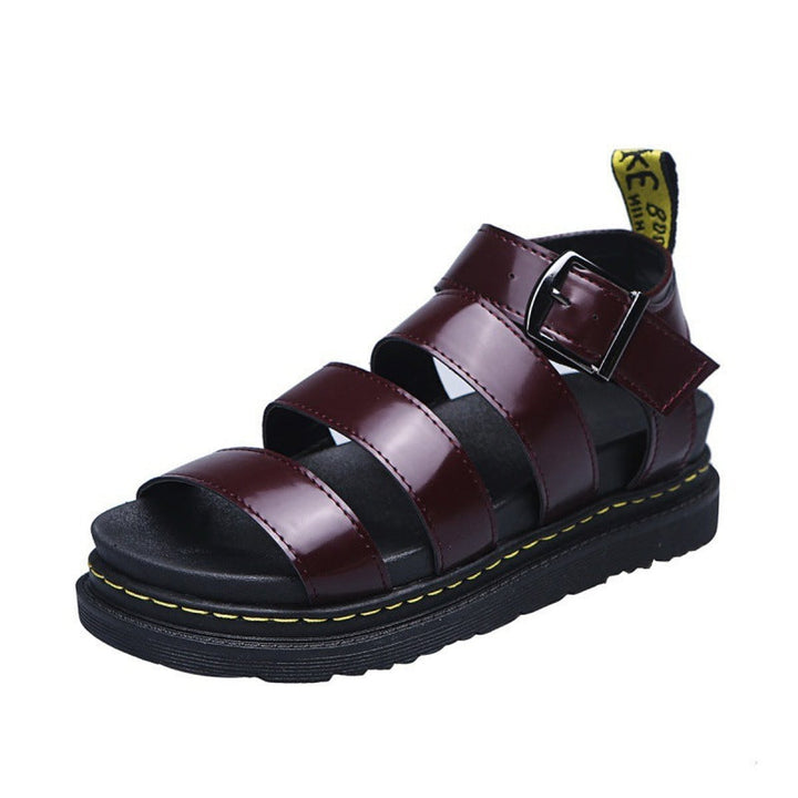 Women's Comfortable Sandals Buckle-Strap Platform Open-Toe - Rood