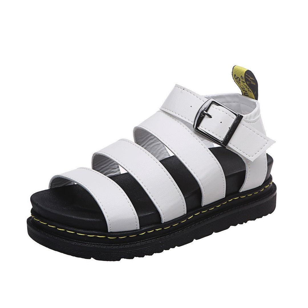 Women's Comfortable Sandals Buckle-Strap Platform Open-Toe