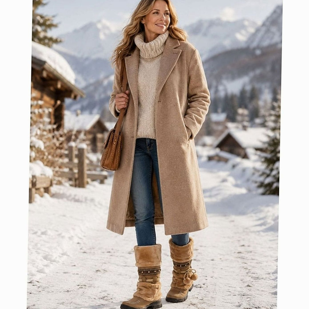 Women's Cozy Boho Faux-Fur Cuff Mid-Calf Winter Snow Boots